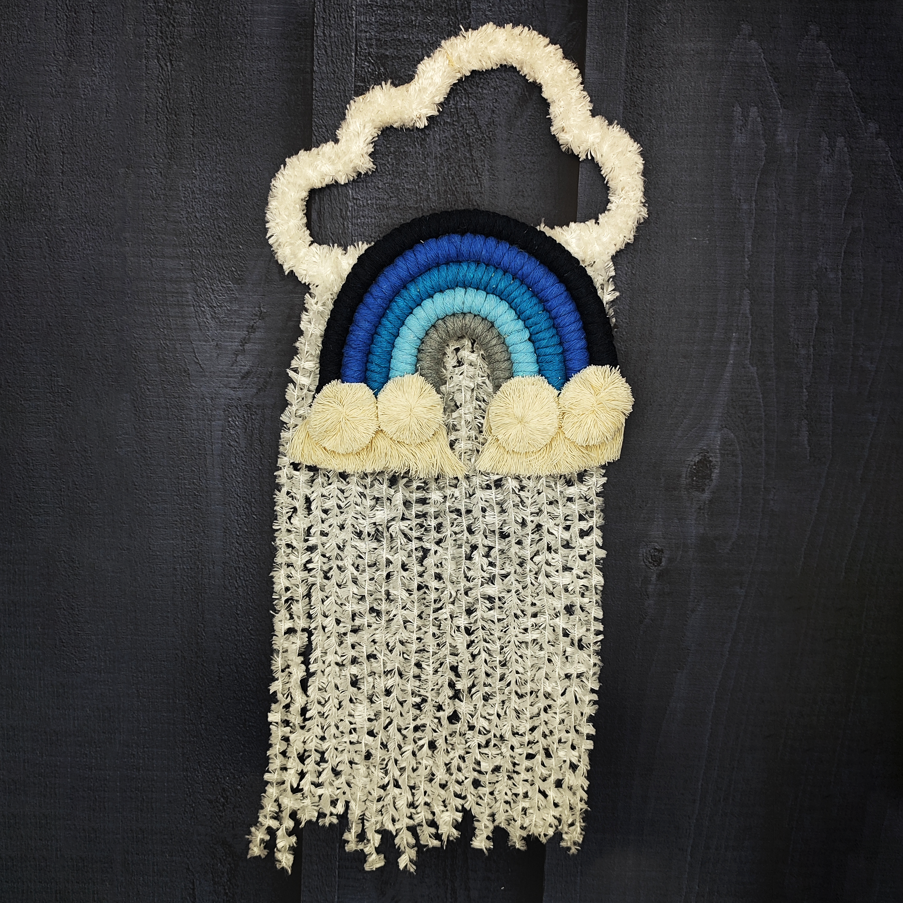 rainbow macrame wall hanging