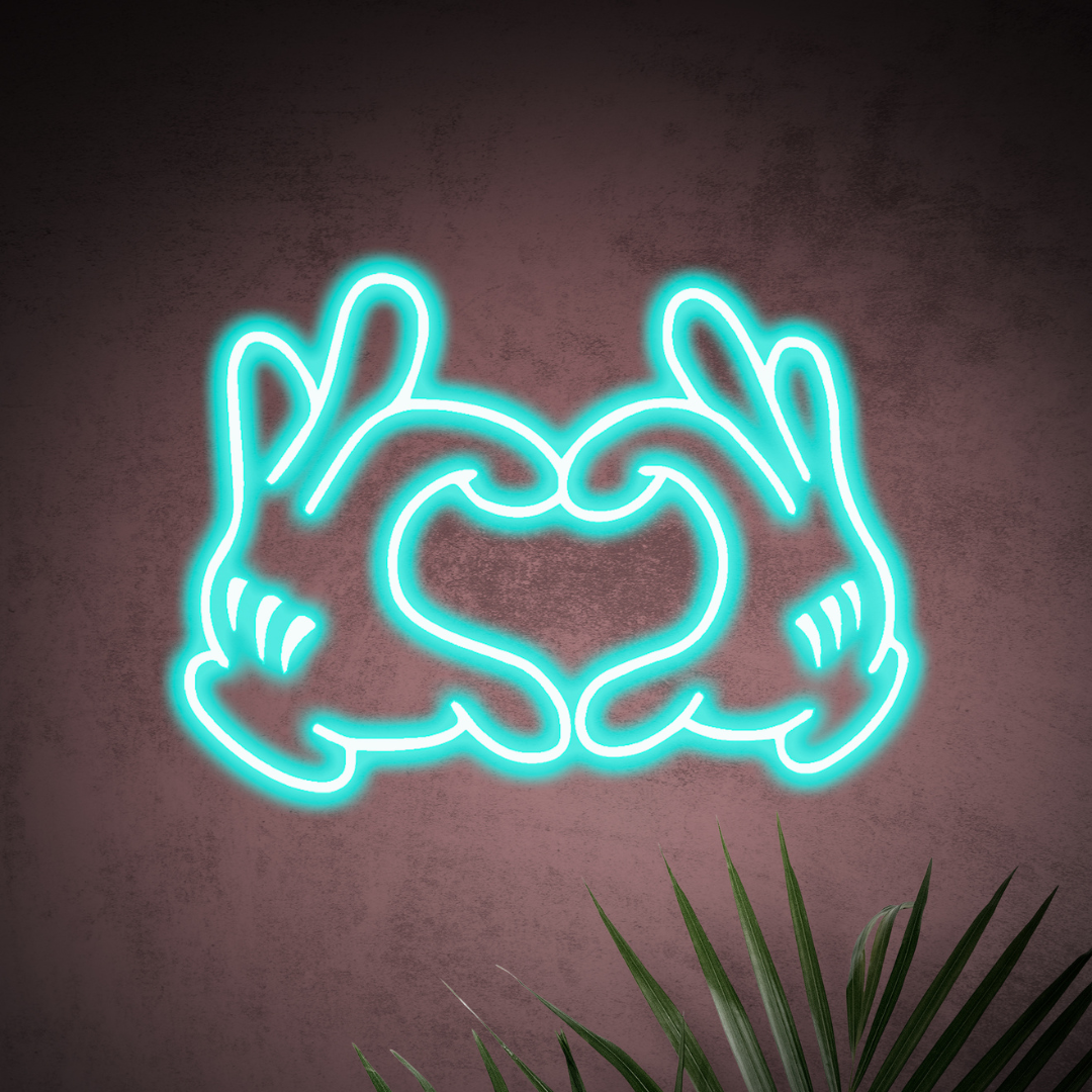 Finger Heart Neon Sign