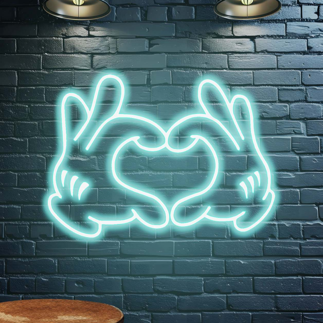 Finger Heart Neon Sign