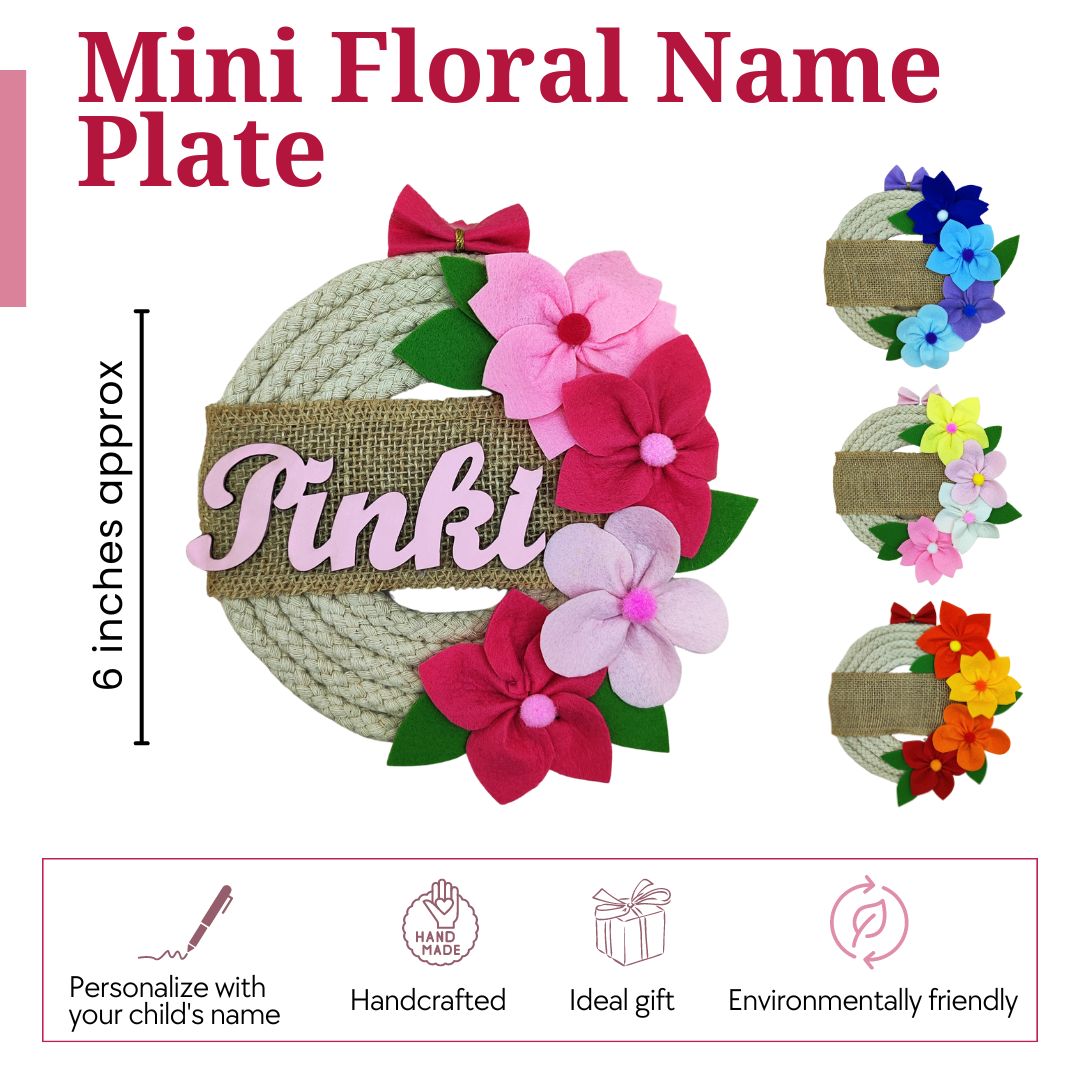 Mini Floral Name Plate